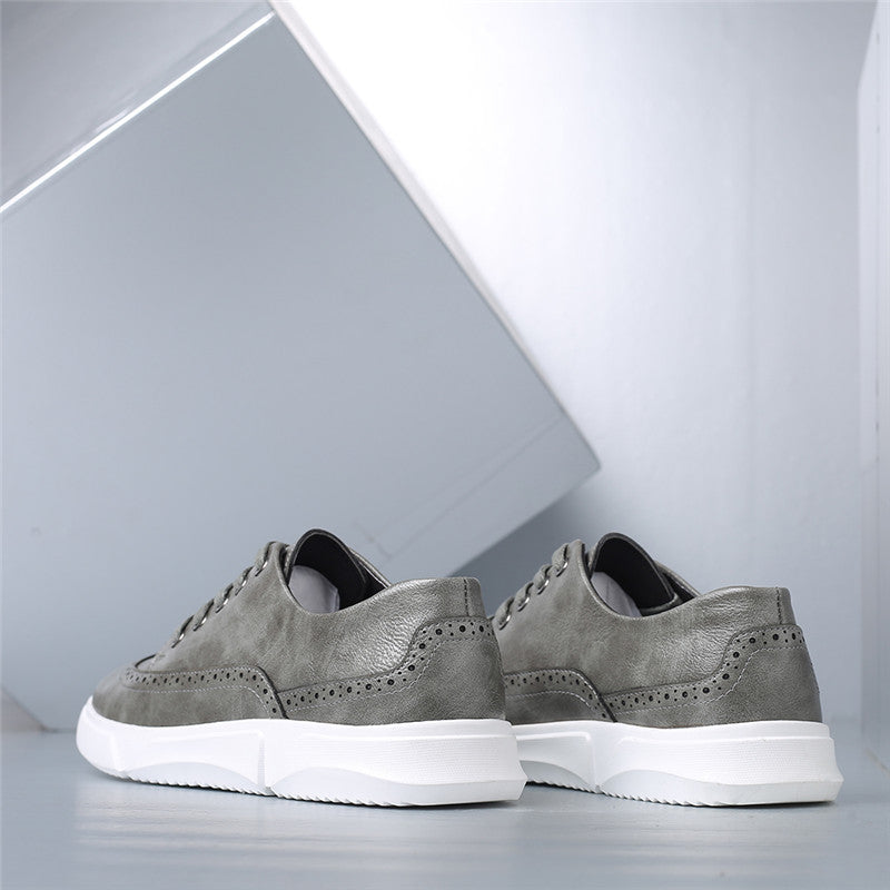 Men's Low-Top Sneakers Casual Leather Slip-On Shoes