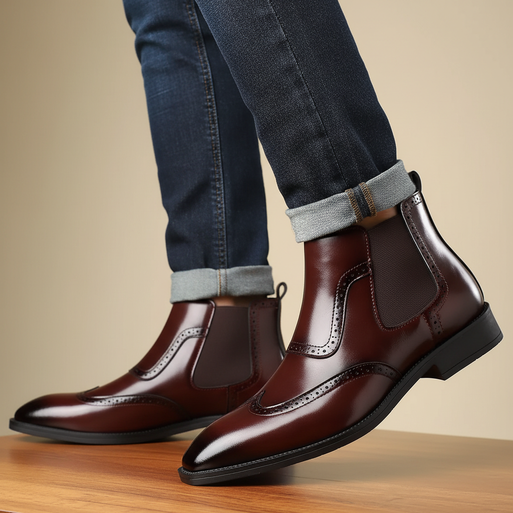 Men's Genuine Leather Boots | Classic Design | Casual Footwear