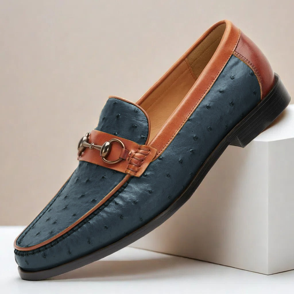 Men's Cowhide Leather Loafers Slip-On Casual Shoes