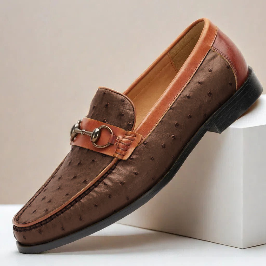 Men's Cowhide Leather Loafers Slip-On Casual Shoes
