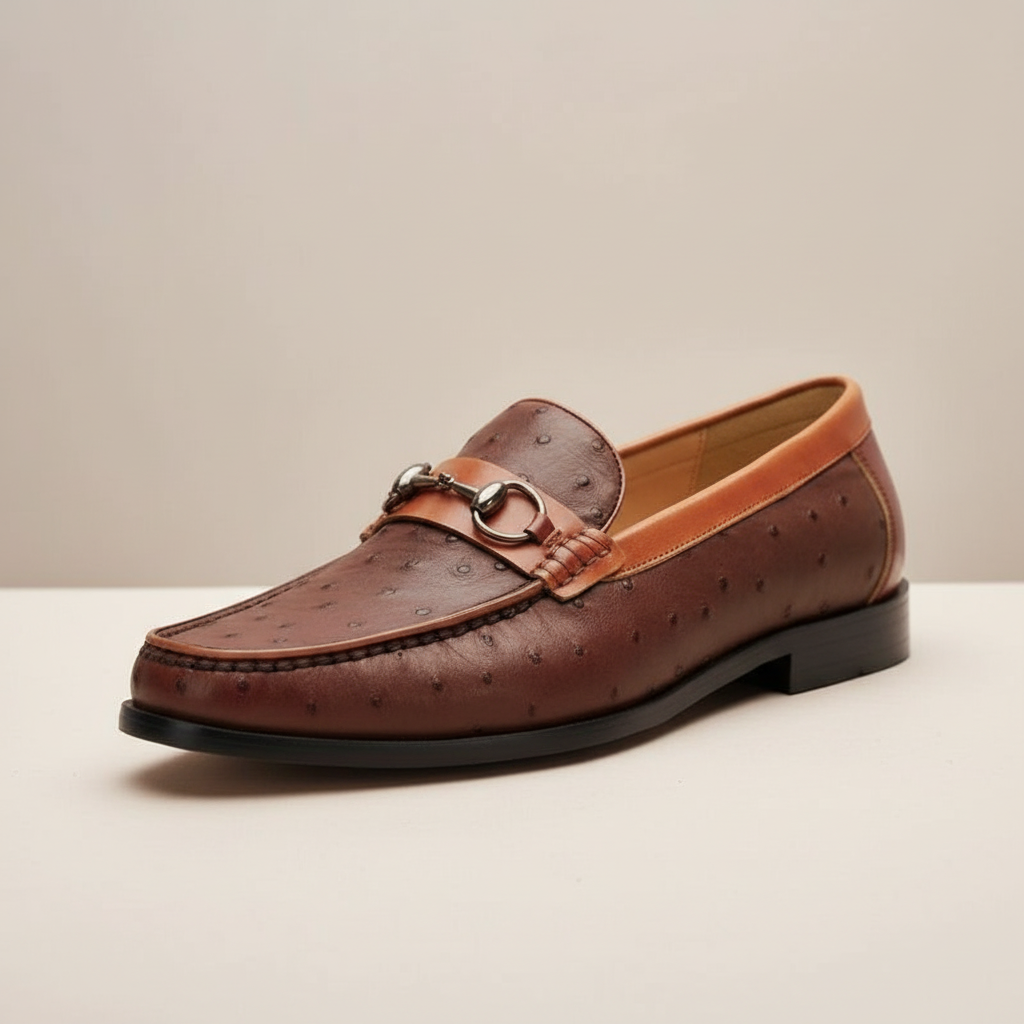Men's Cowhide Leather Loafers Slip-On Casual Shoes