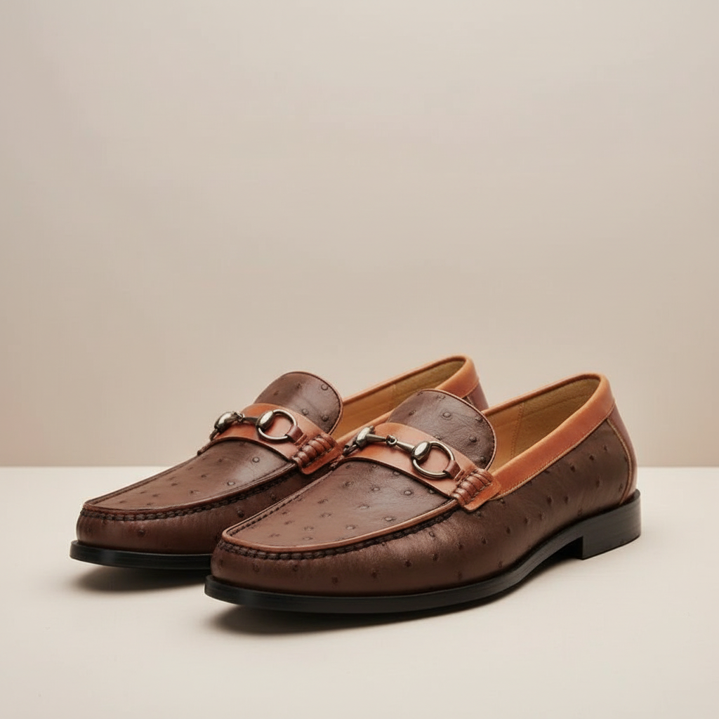 Men's Cowhide Leather Loafers Slip-On Casual Shoes