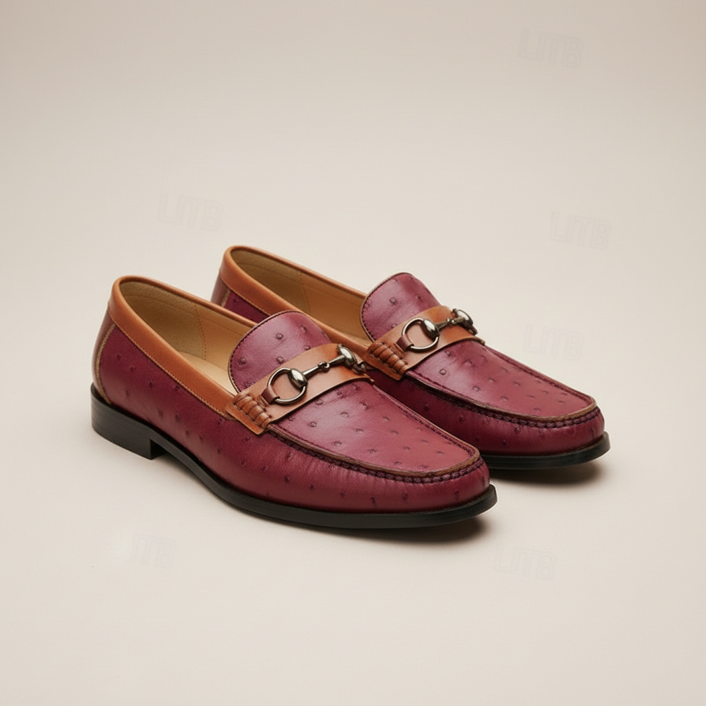 Men's Cowhide Leather Loafers Slip-On Casual Shoes