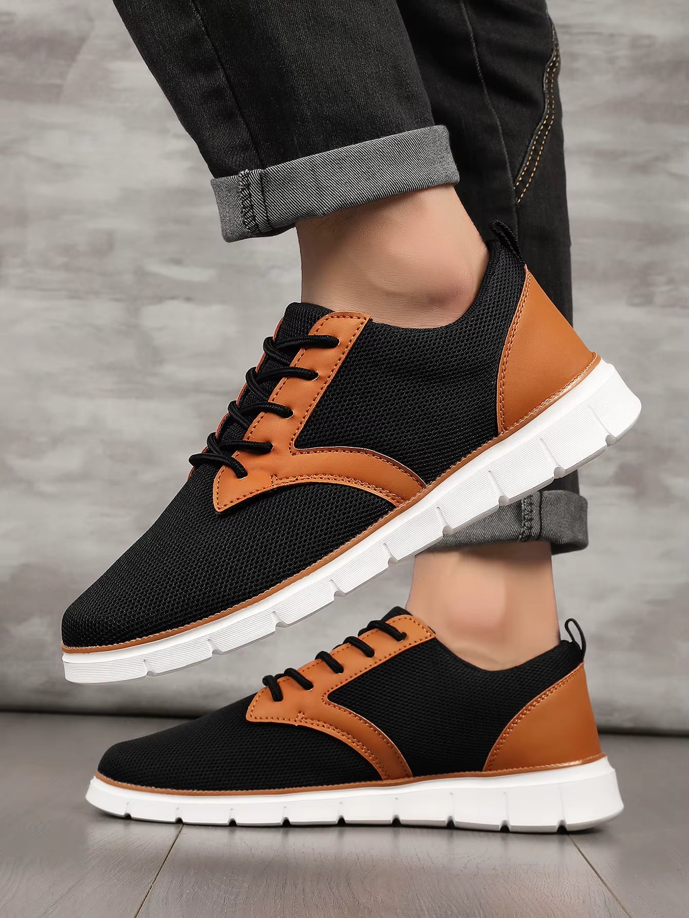 Men's Sneakers Orthopedic Footbed Canvas Leather Casual