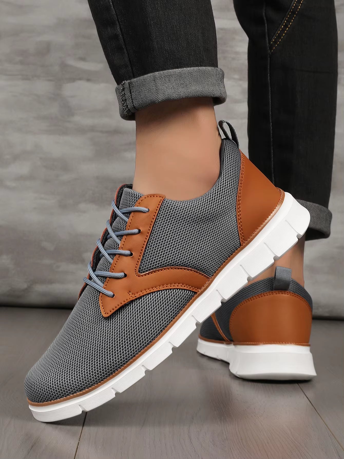 Men's Sneakers Orthopedic Footbed Canvas Leather Casual