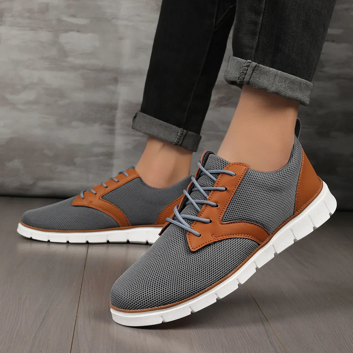 Men's Sneakers Orthopedic Footbed Canvas Leather Casual
