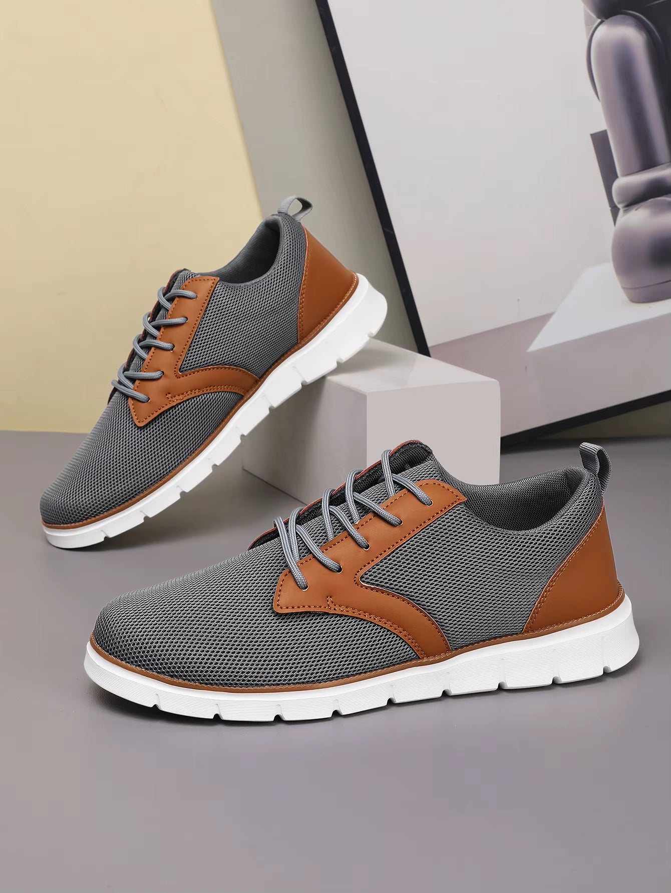 Men's Sneakers Orthopedic Footbed Canvas Leather Casual