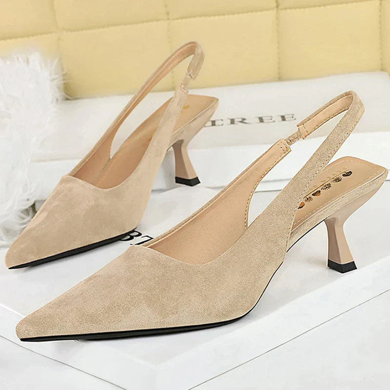 Brooklyn | Slingback Pointed Toe Kitten Heels