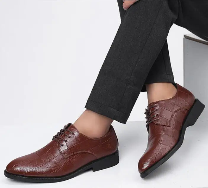 Men's Leather Wedding Shoes Classic Design Formal Footwear