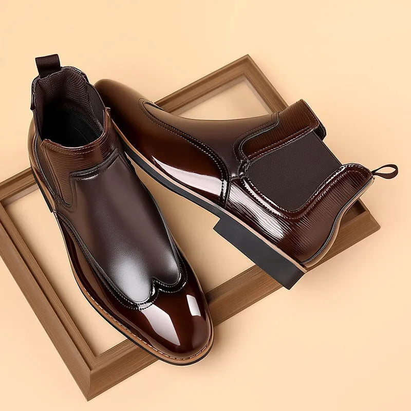 Men's Leather Boots Stylish Design Casual Footwear