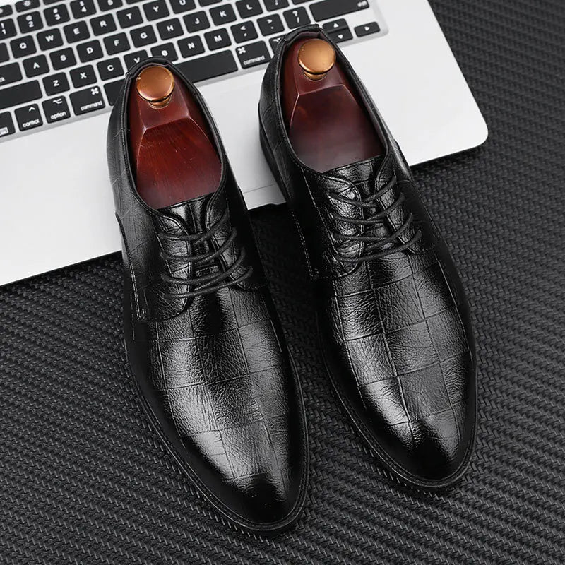 Men's Leather Wedding Shoes Classic Design Formal Footwear