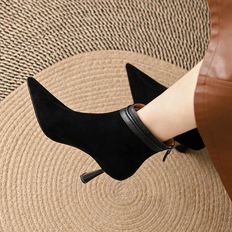 Women's Ankle Boots with Chunky Heel and Side Zipper | Casual Footwear