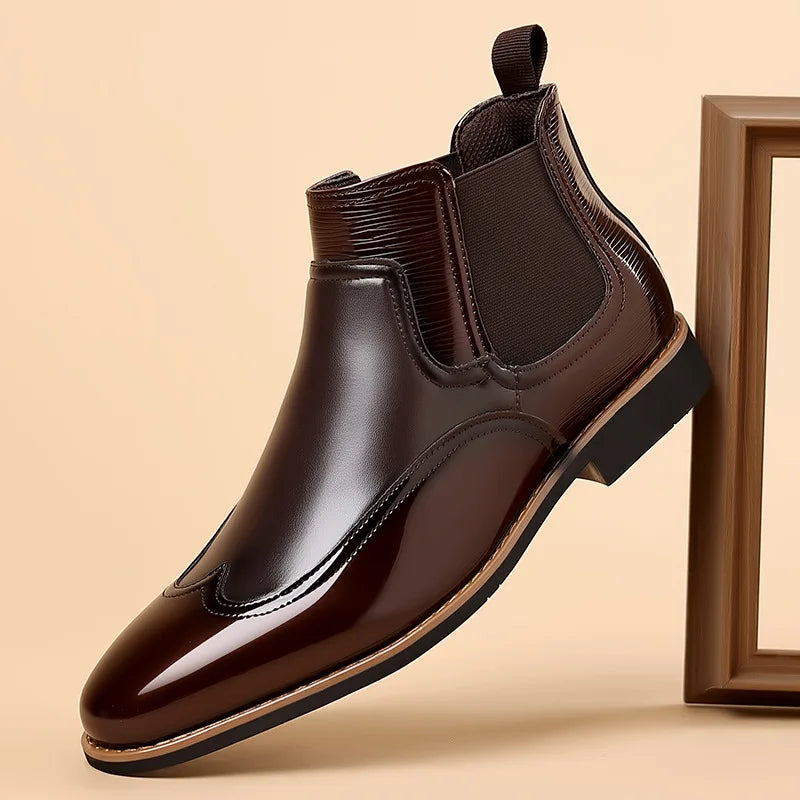 Men's Leather Boots Stylish Design Casual Footwear