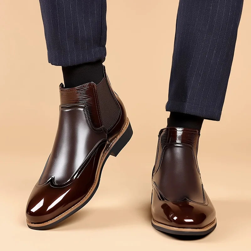 Men's Leather Boots Stylish Design Casual Footwear