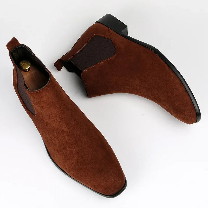 Men's Classic Square Toe Chelsea Boots | Slip-On Design | Casual Footwear