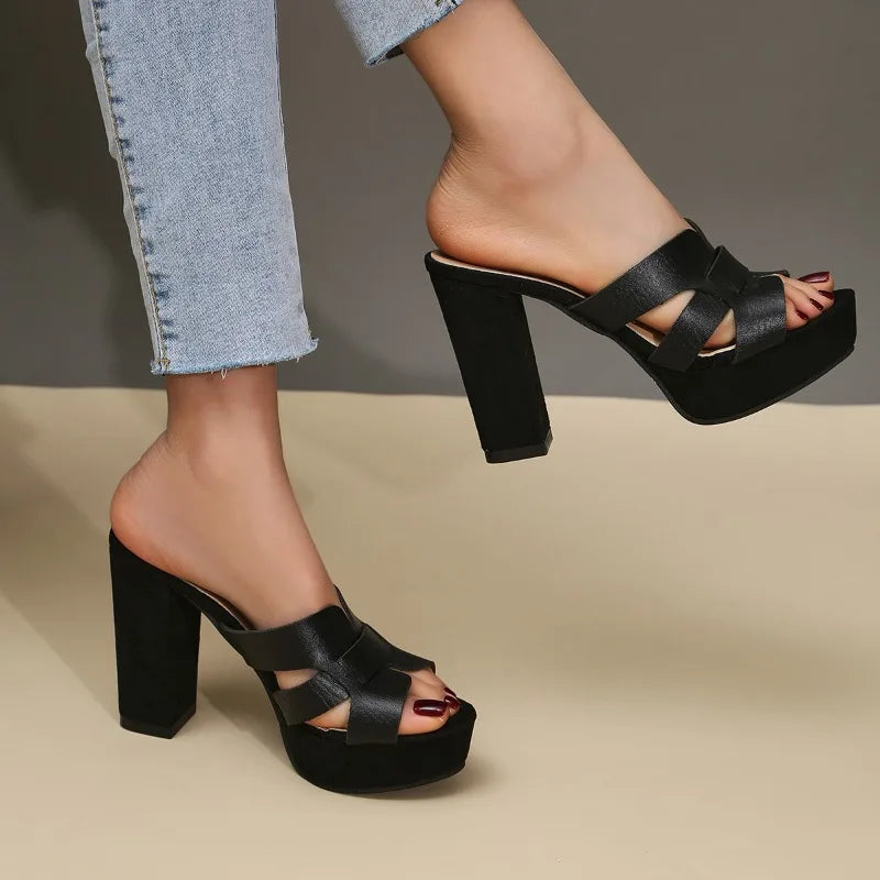 Block Heel Platform Heels | Valenira