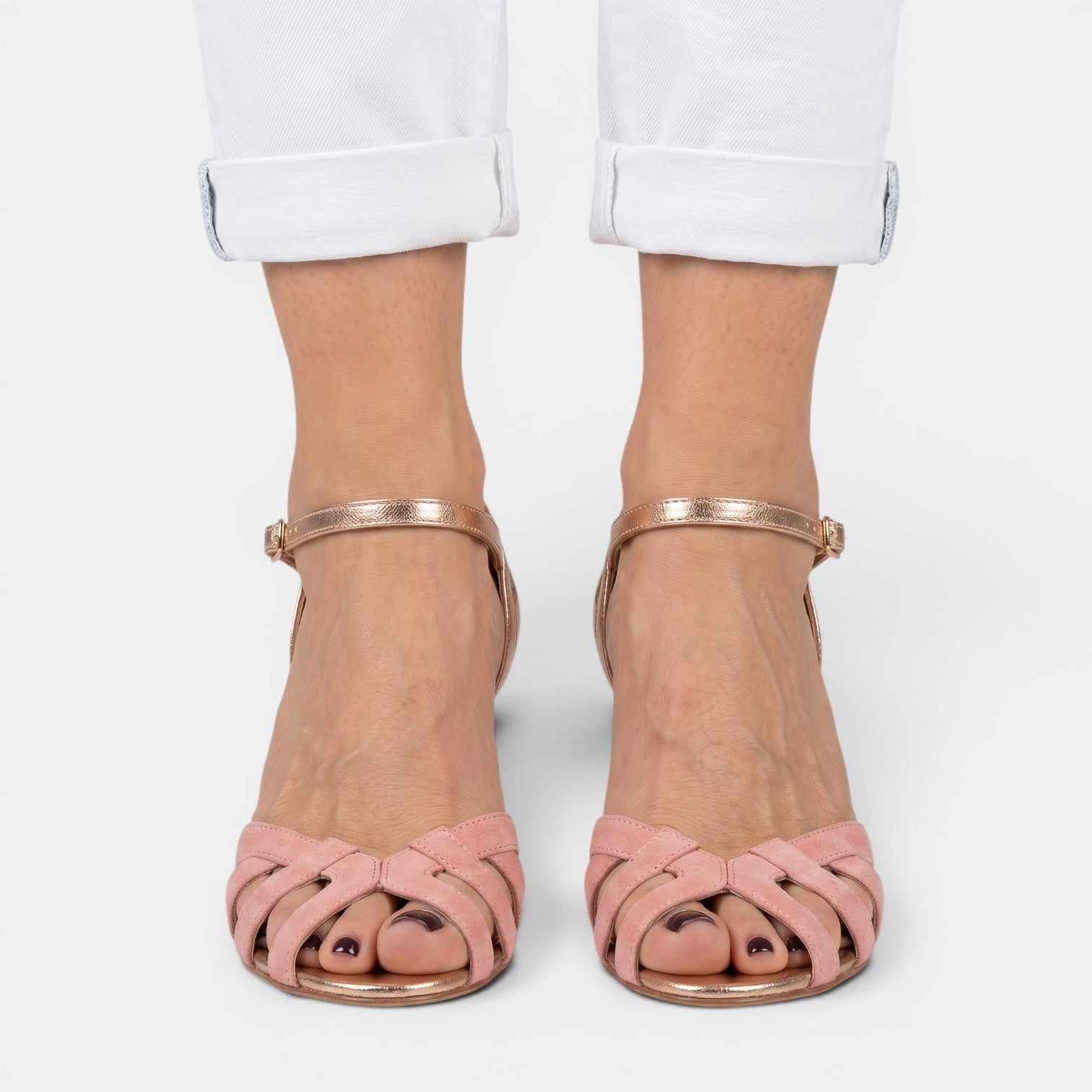Elegant Peep Toe Kitten Heels Sandals