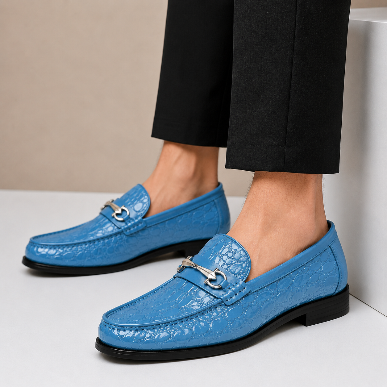 Men's Loafers Cowhide Leather Slip-On Casual Shoes