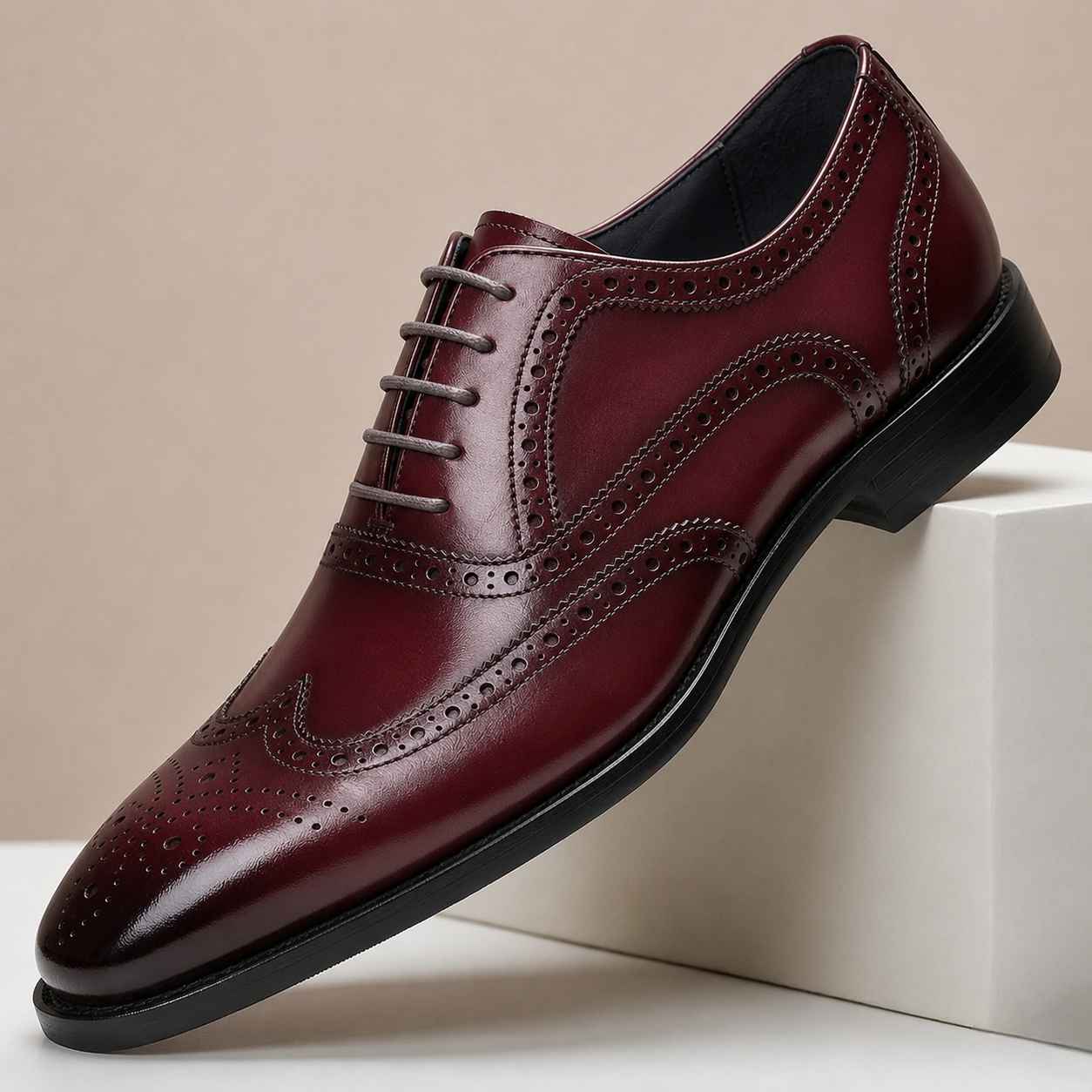 Men's Cowhide Leather Wedding Shoes Casual Slip-On Footwear