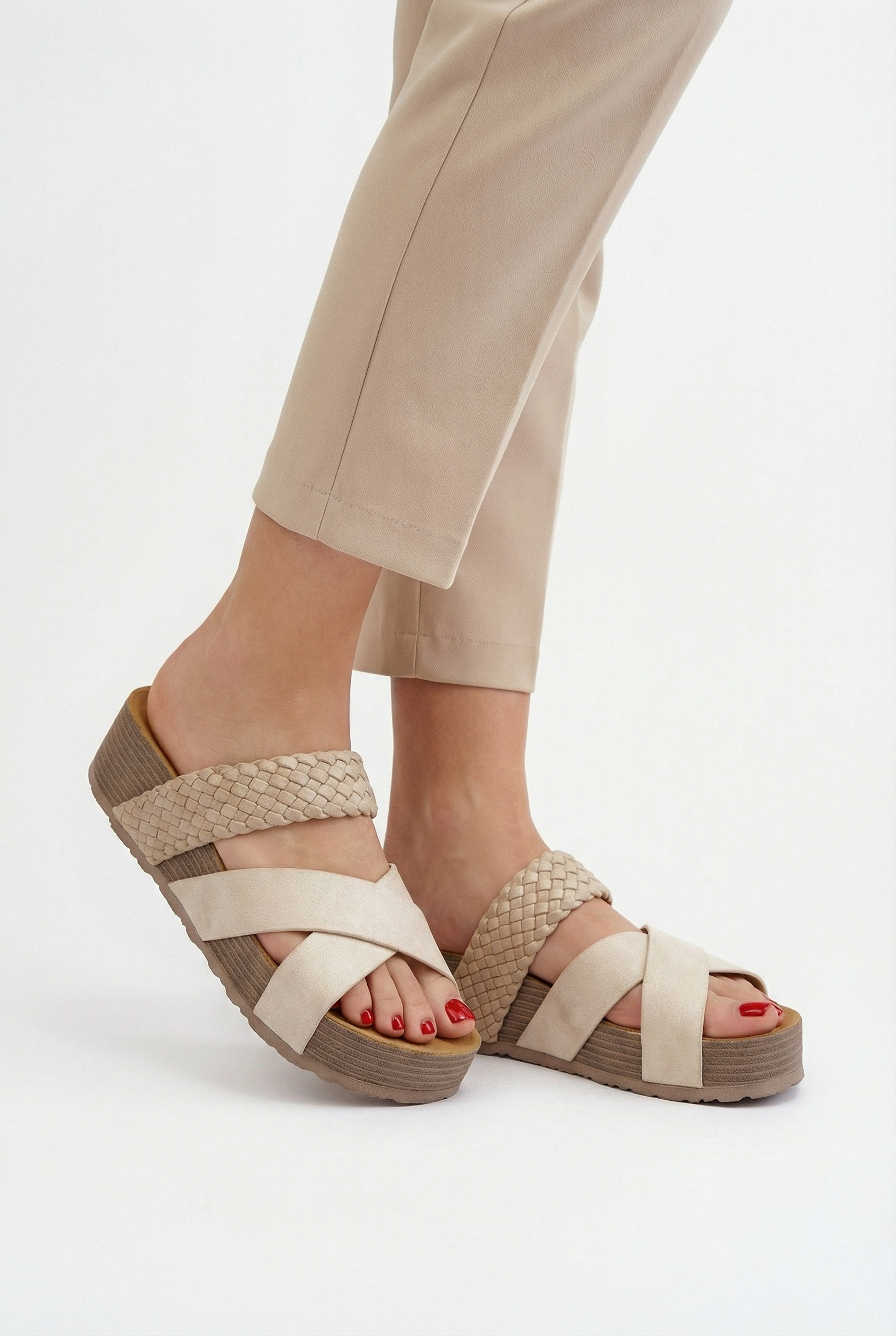 Women's Sandals Lightweight Fabric Ergonomic Support Open Toe Casual Design