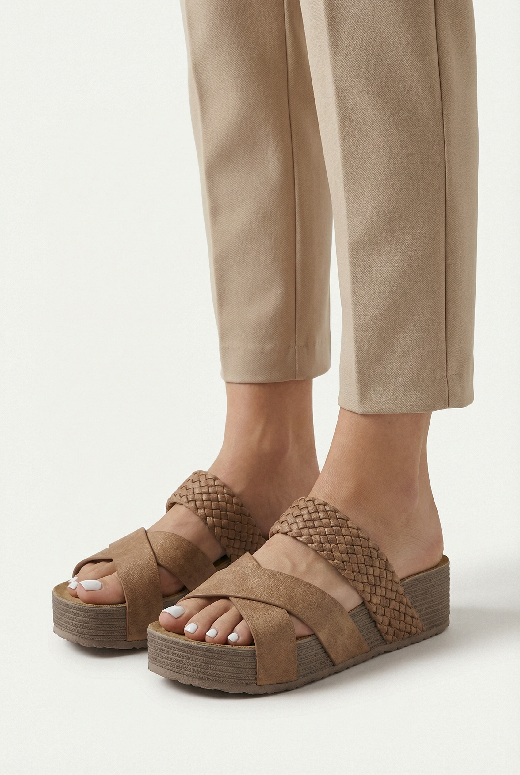 Women's Sandals Lightweight Fabric Ergonomic Support Open Toe Casual Design