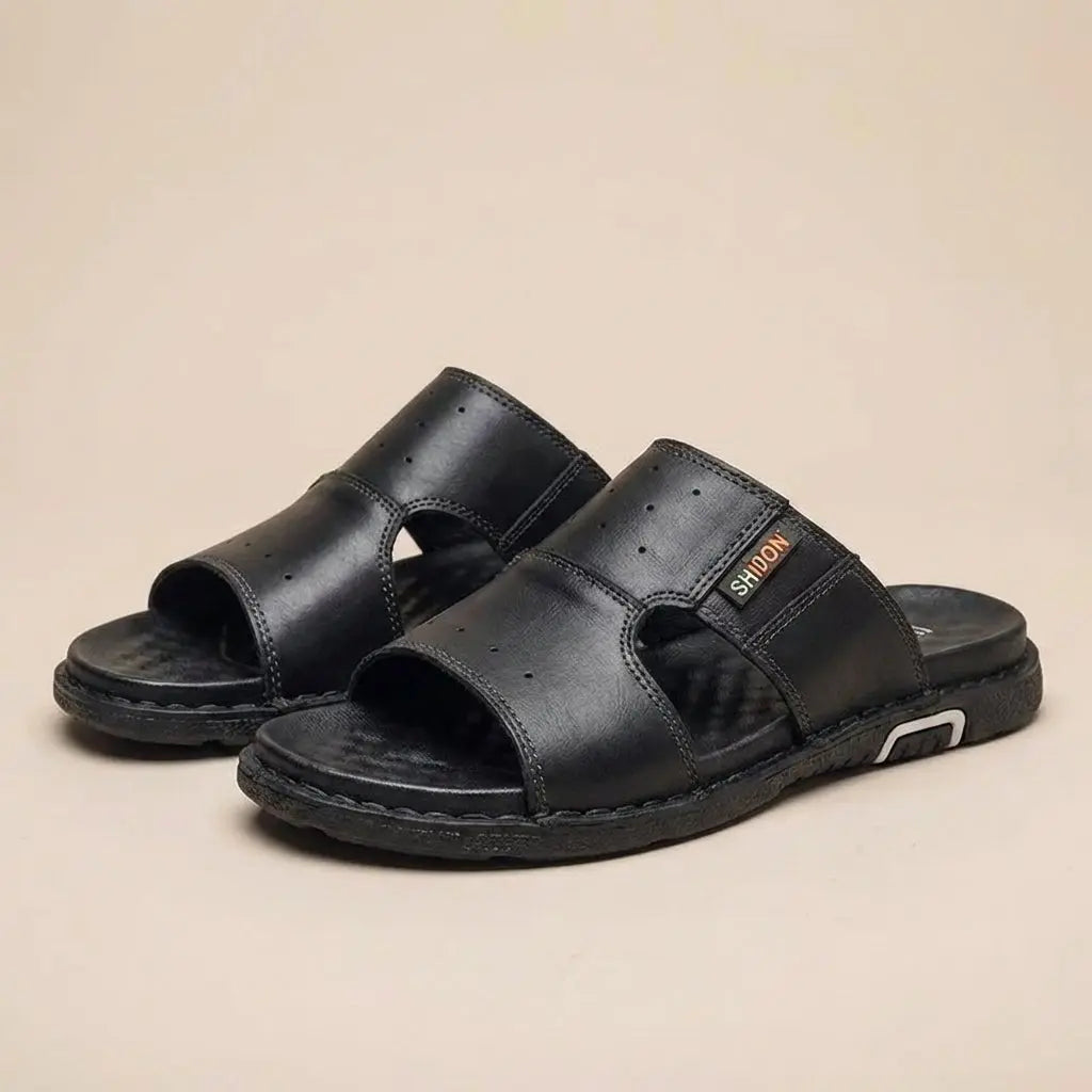 Men's Orthopedic Slide Sandals Wide Fit Leather