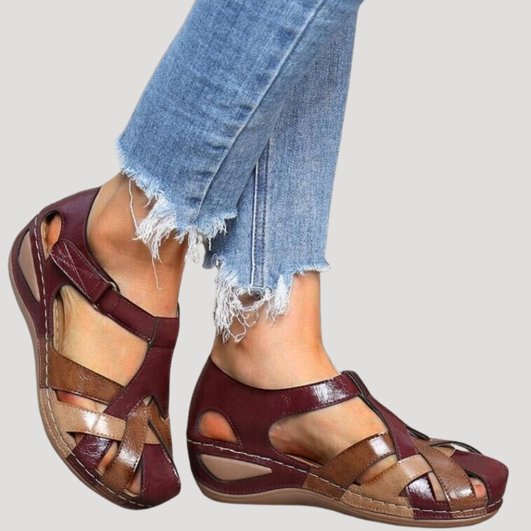Quenby | Woven Closed-Toe Wedge Sandals
