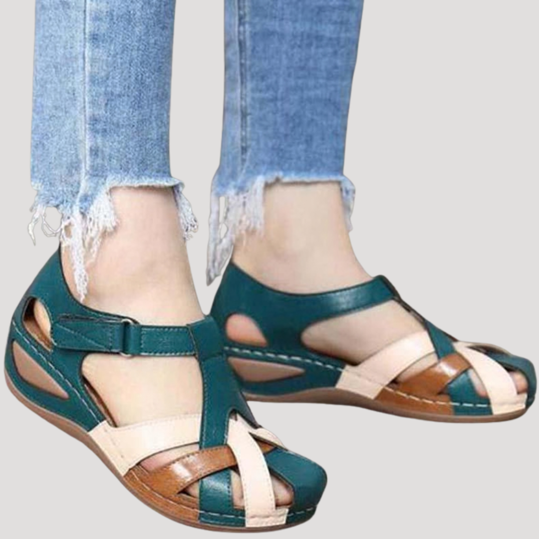 Quenby | Woven Closed-Toe Wedge Sandals