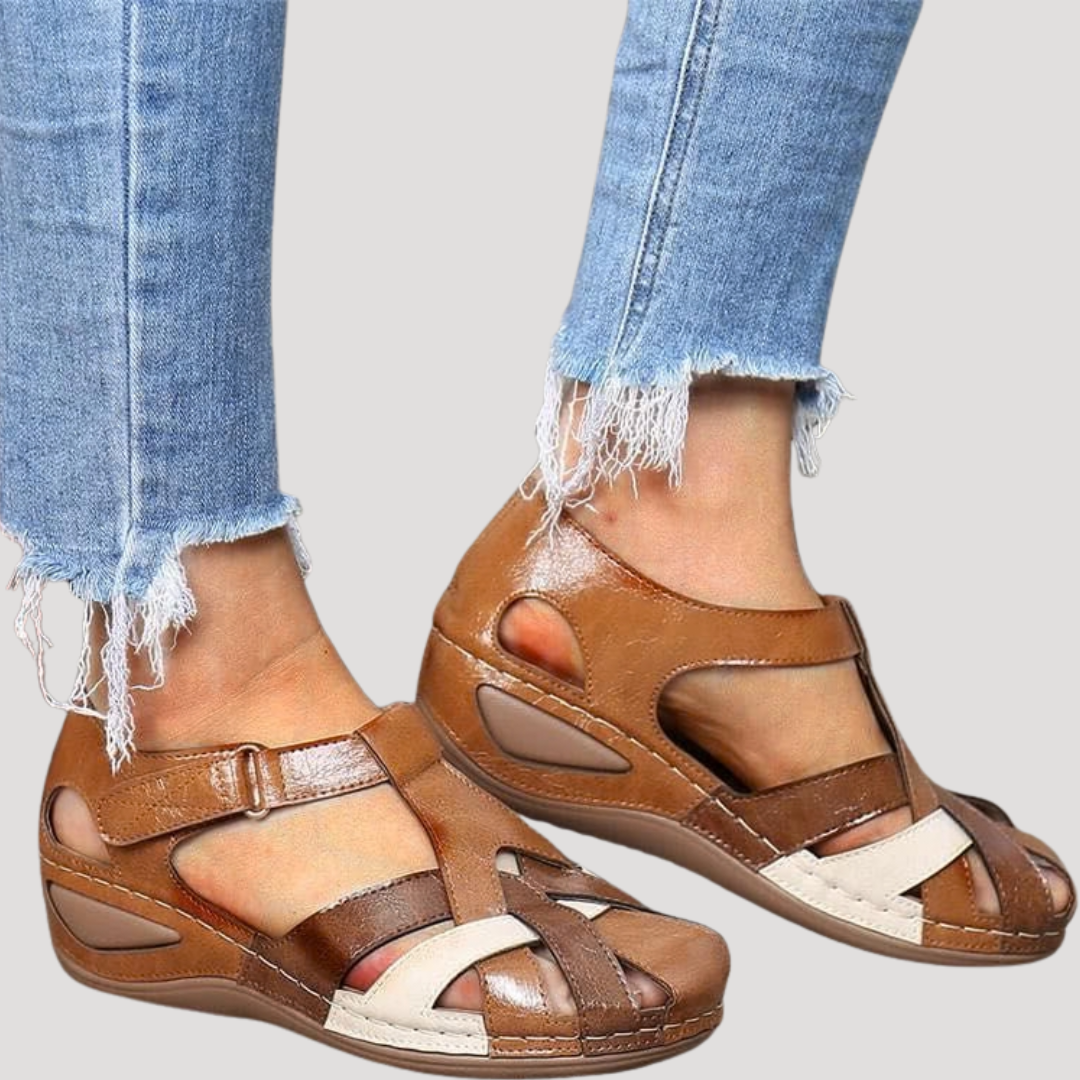 Quenby | Woven Closed-Toe Wedge Sandals