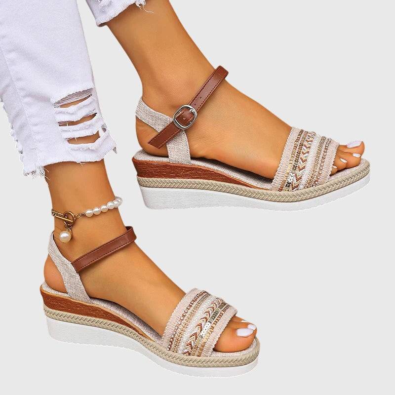 Rowena | Boho Cushioned Summer Sandals