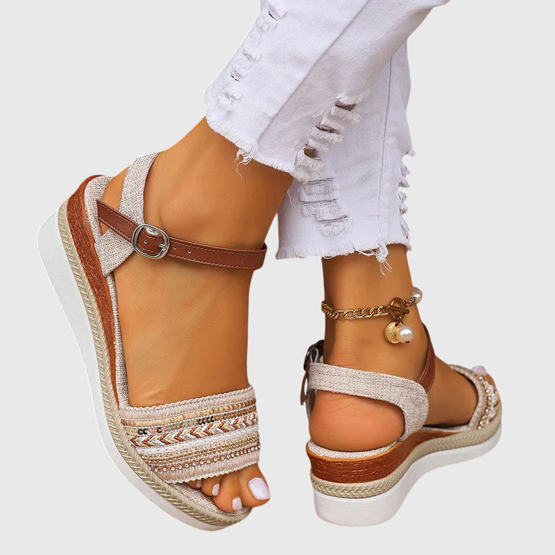 Rowena | Boho Cushioned Summer Sandals