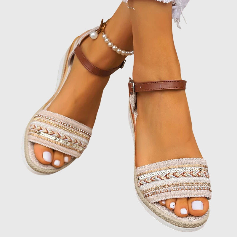 Rowena | Boho Cushioned Summer Sandals