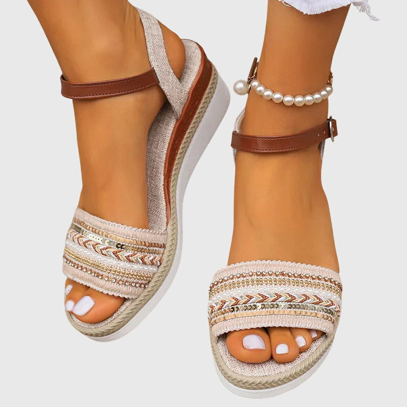 Rowena | Boho Cushioned Summer Sandals