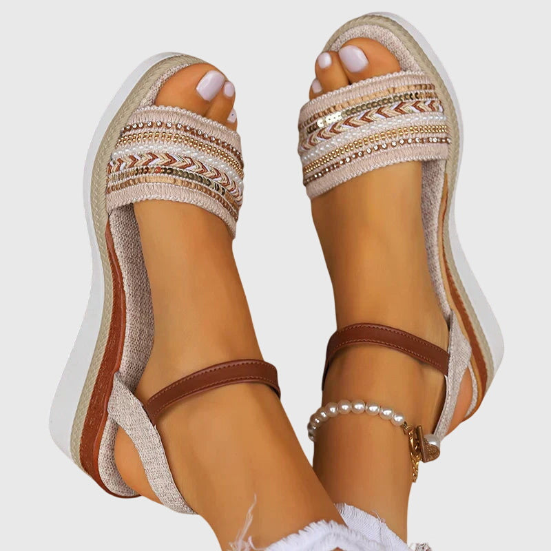 Rowena | Boho Cushioned Summer Sandals