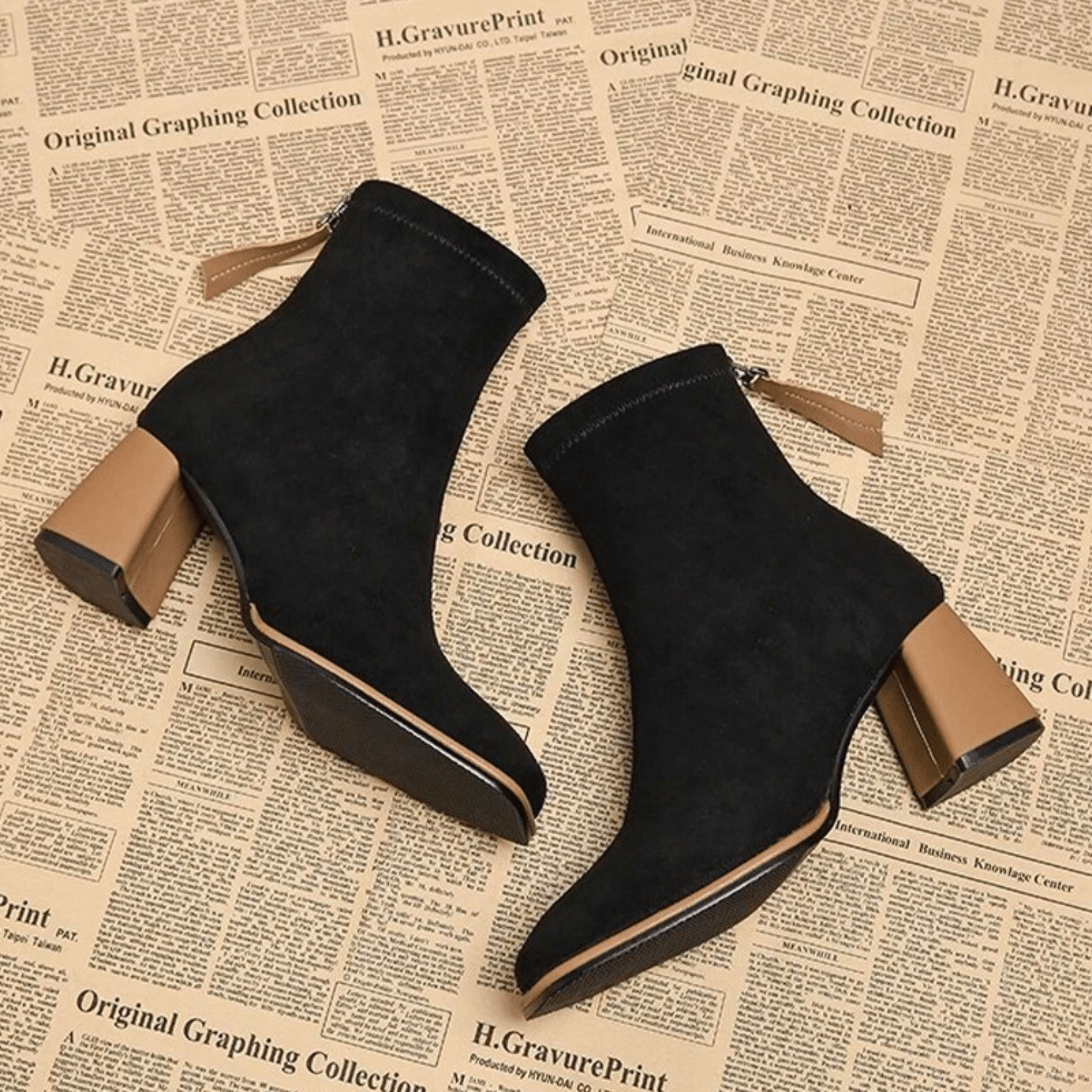 Women's Block Heel Boots - Stylish Design - Casual Footwear