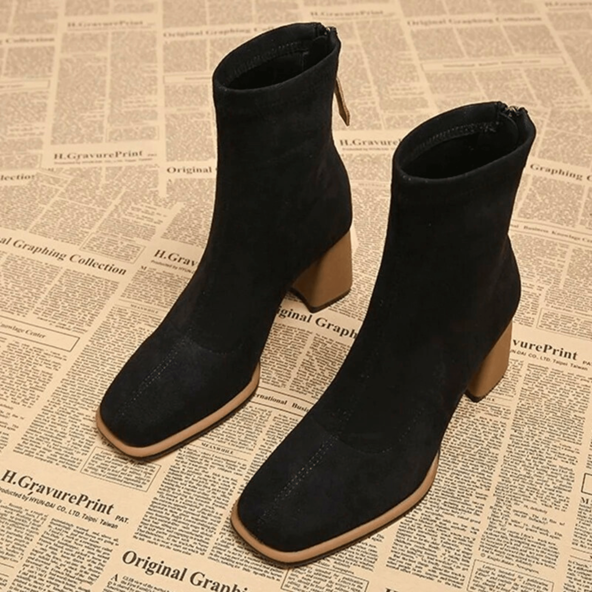 Women's Block Heel Boots - Stylish Design - Casual Footwear