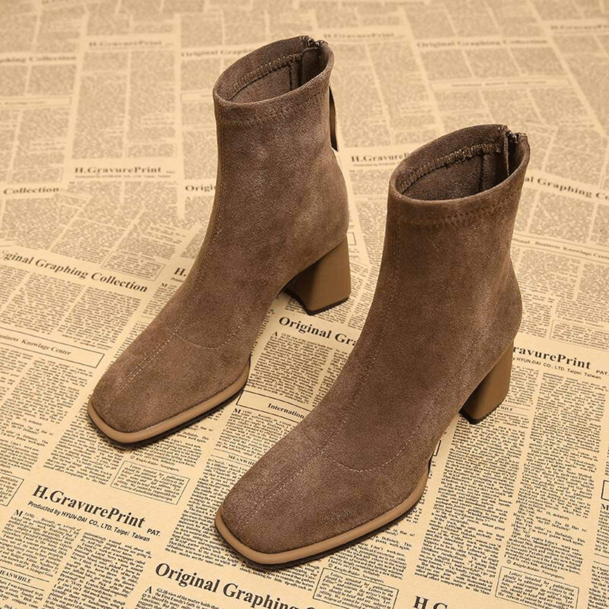 Women's Block Heel Boots - Stylish Design - Casual Footwear