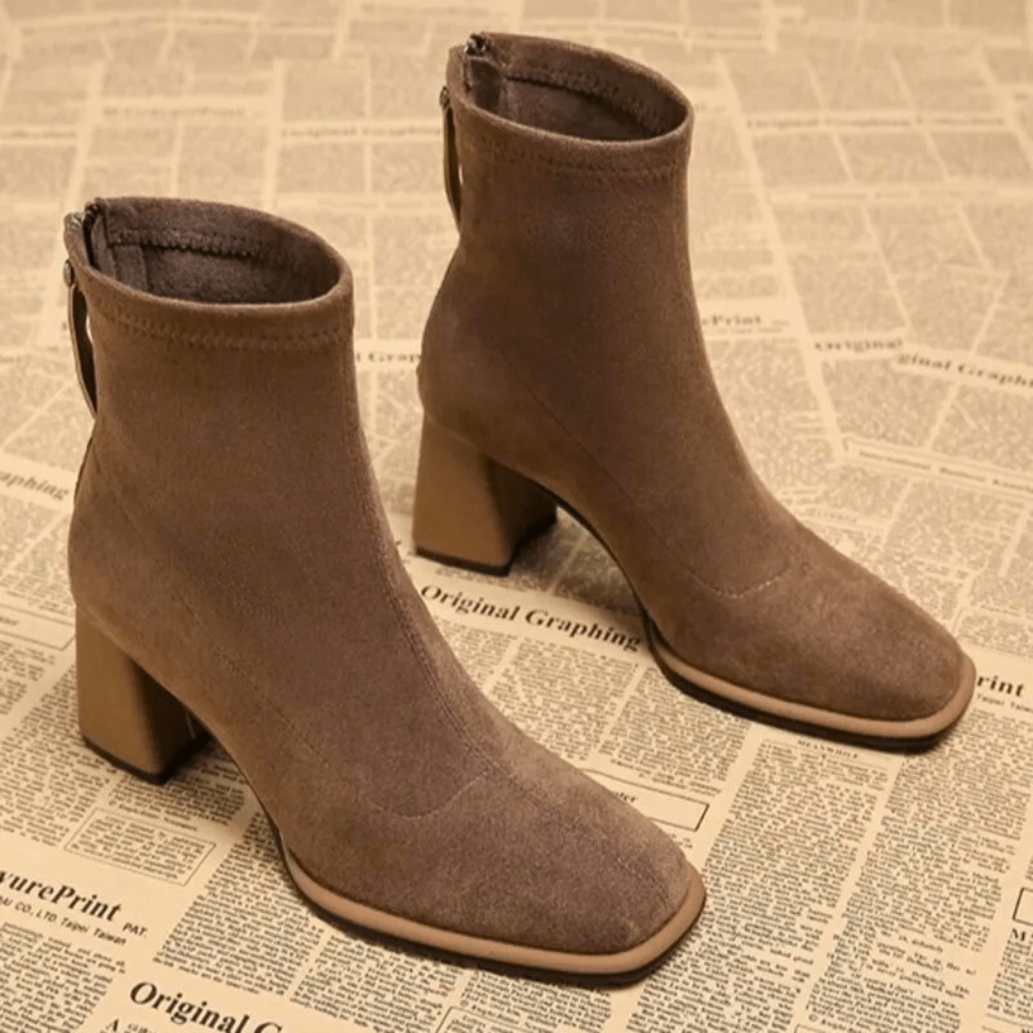 Women's Block Heel Boots - Stylish Design - Casual Footwear