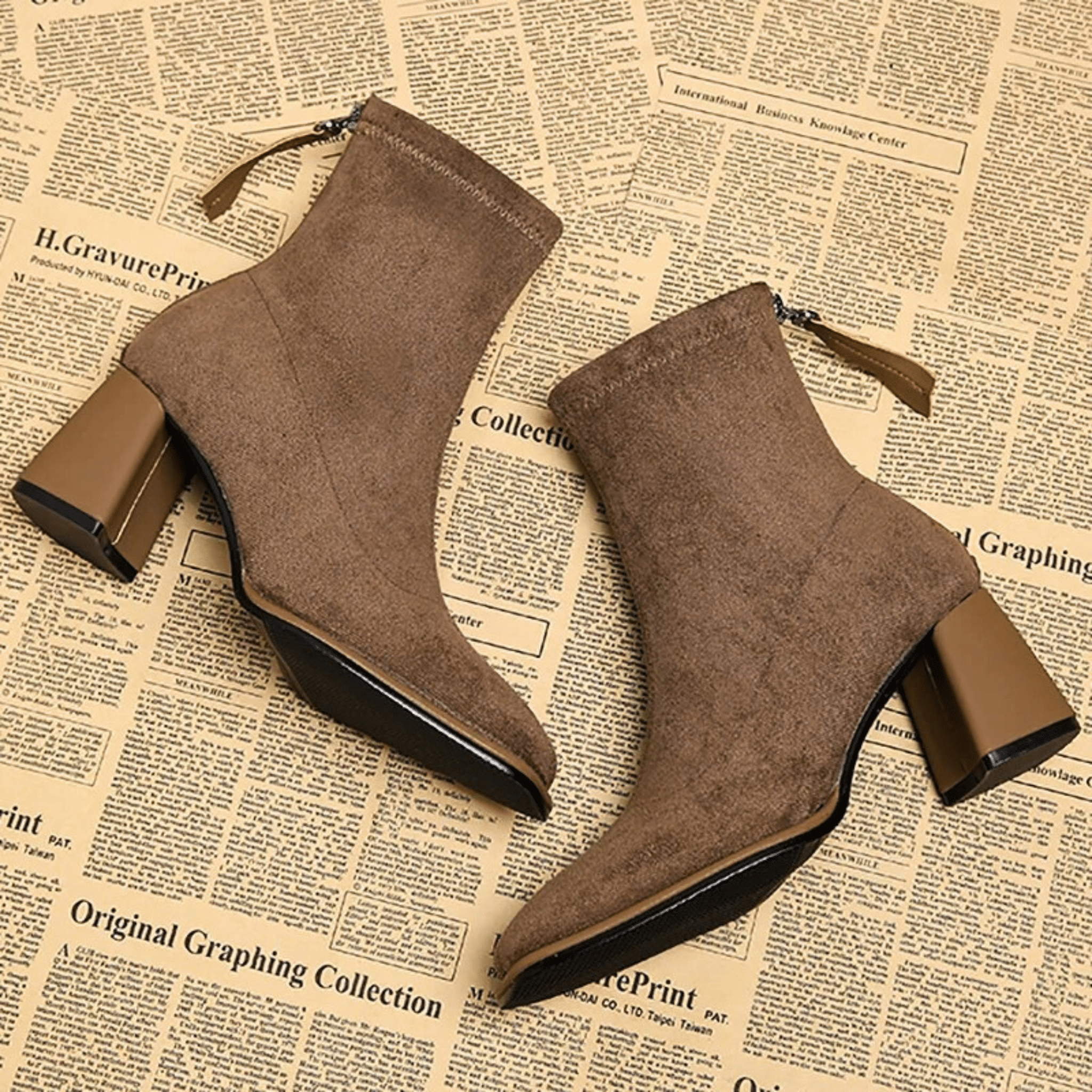 Women's Block Heel Boots - Stylish Design - Casual Footwear